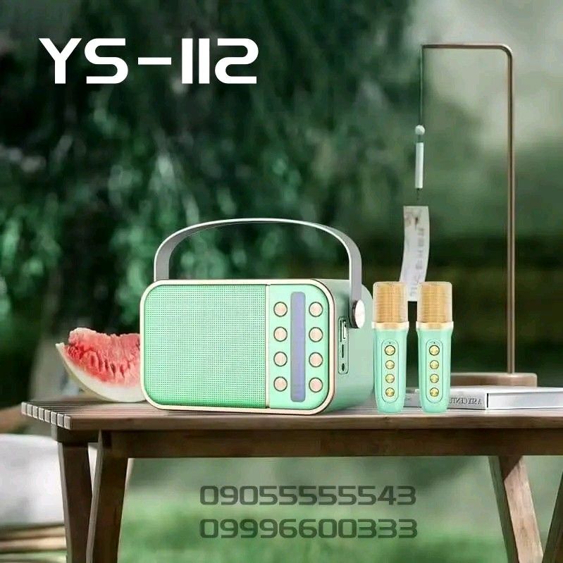 YS-112 Karaoke bluetooth speaker with 2pcs wireless microphone (Category: Soundbars, Speakers & Amplifiers) located in Manila. Submitted by bongsy999mall (Listing ID 1249448123, Image 2). Description: YS-112 Karaoke bluetooth speaker with 2pcs wireless microphone Price: 1,250 Button function details Power/Pause: Press and hold to turn on/c/the Press to pause or play the music. Previous track/Next track: Press to choose the previous/next track. Vo