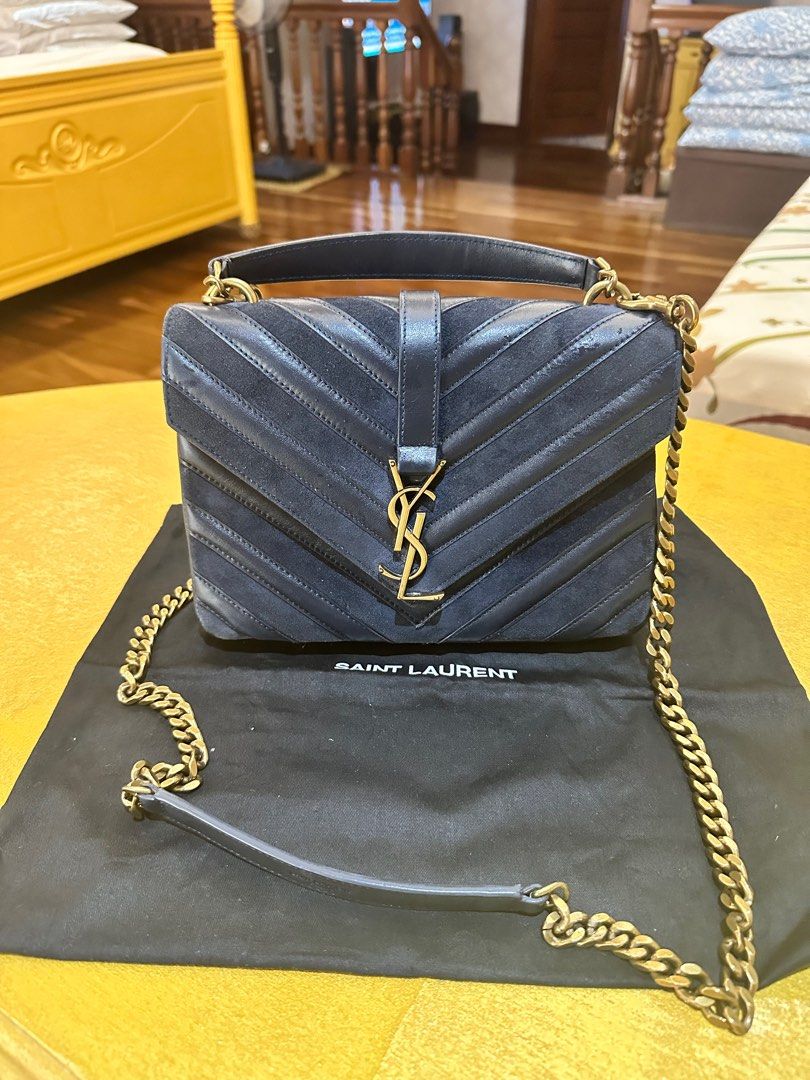 Ysl college online bag blue