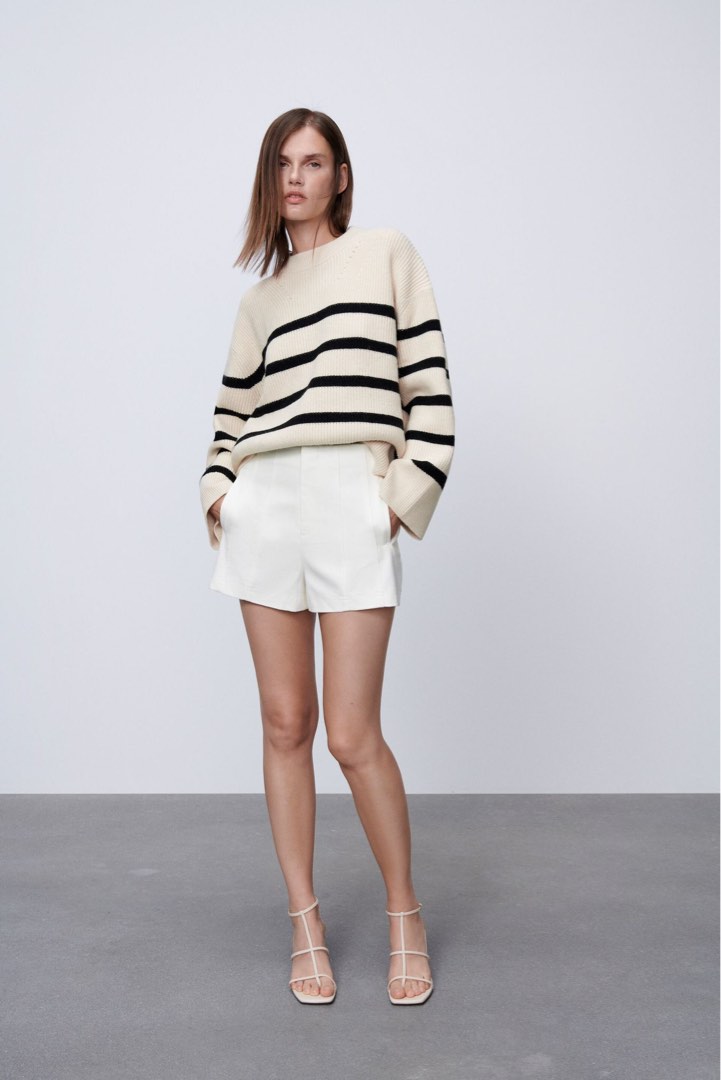 Zara striped knit shorts size medium