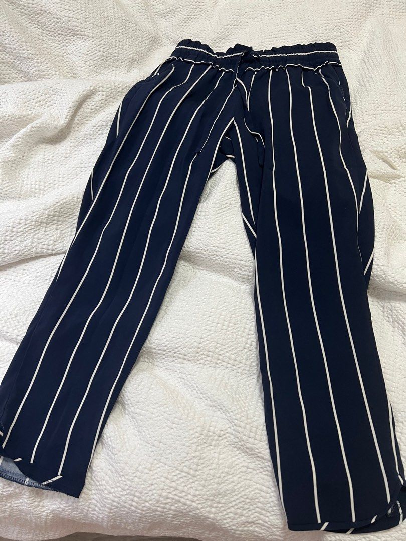 Zara Striped Pants Office Wear, Women's Fashion, Bottoms, Jeans