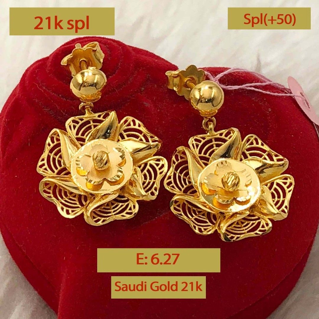 21k Saudi Gold Earrings on Carousell