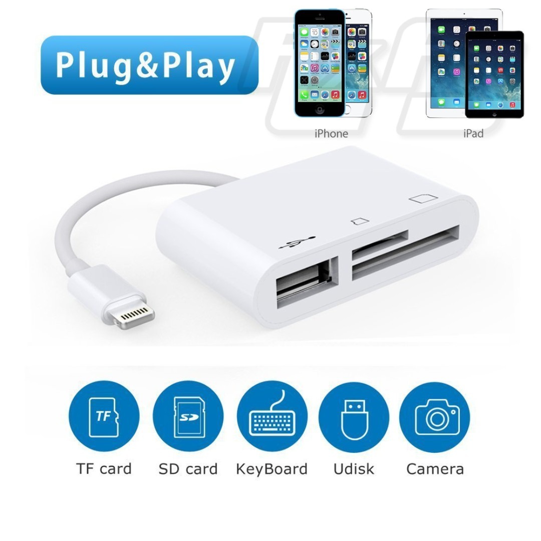 2907) 3 IN 1 LIGHTNING TO USB MEMORY CARD MICRO SD CARD READER OTG