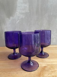 🇬🇧3-pc Purple Stackable Glass Goblet