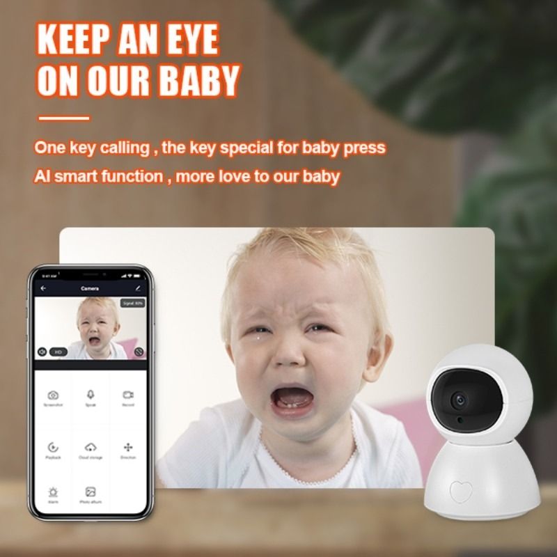 4MP HD 5G Baby Camera Wireless Indoor Monitor Infrared Night Vision Two