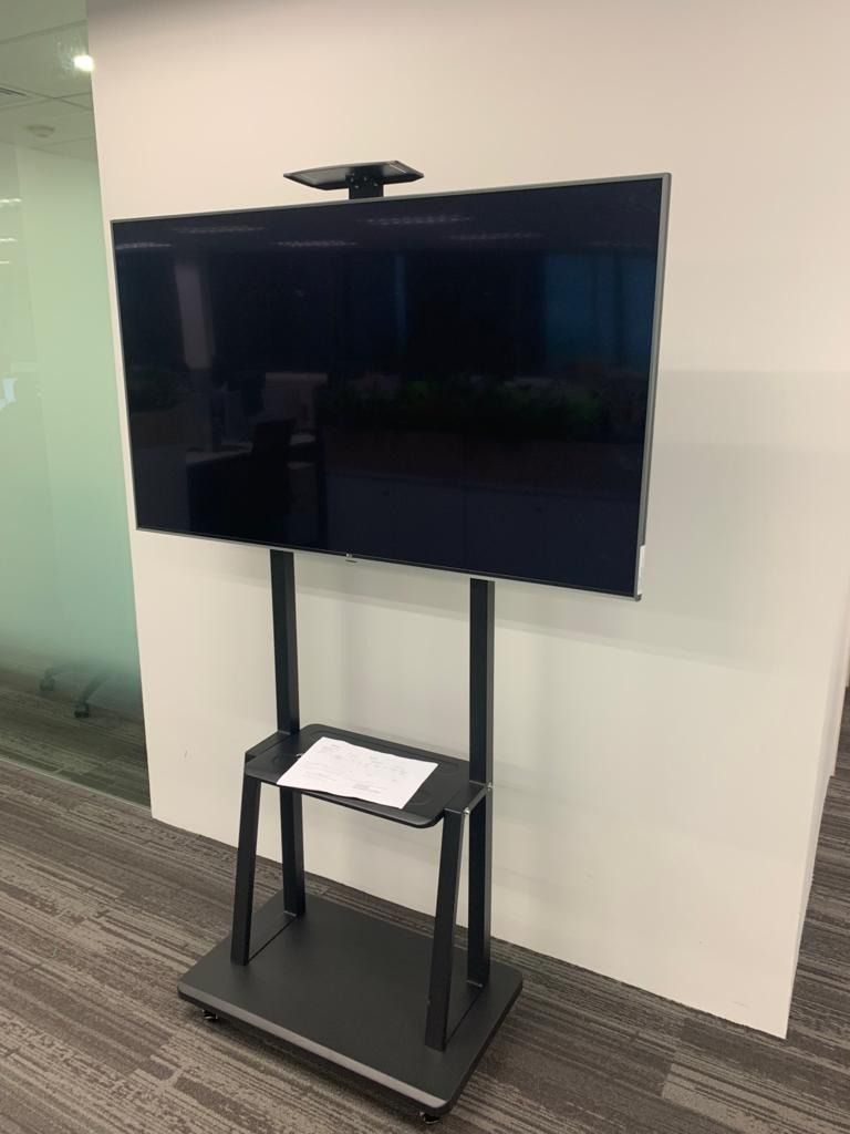 55 75 inch TV stand with shelf for laptop AV parts support