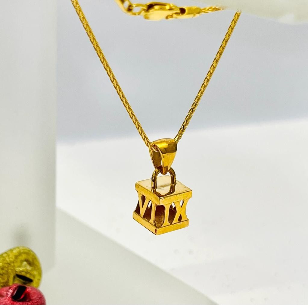 Gold cheap number pendant