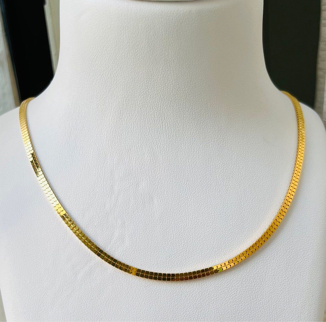 Gold flat hotsell herringbone chain