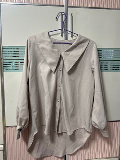 女裝杏色 上衣 襯衫 斯文衫 返工衫 長袖恤衫64201643018883110