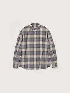 (全新) AURALEE / SUPER LIGHT WOOL CHECK SHIRT 23FW 3號 羊毛 長袖襯衫 灰色 格紋