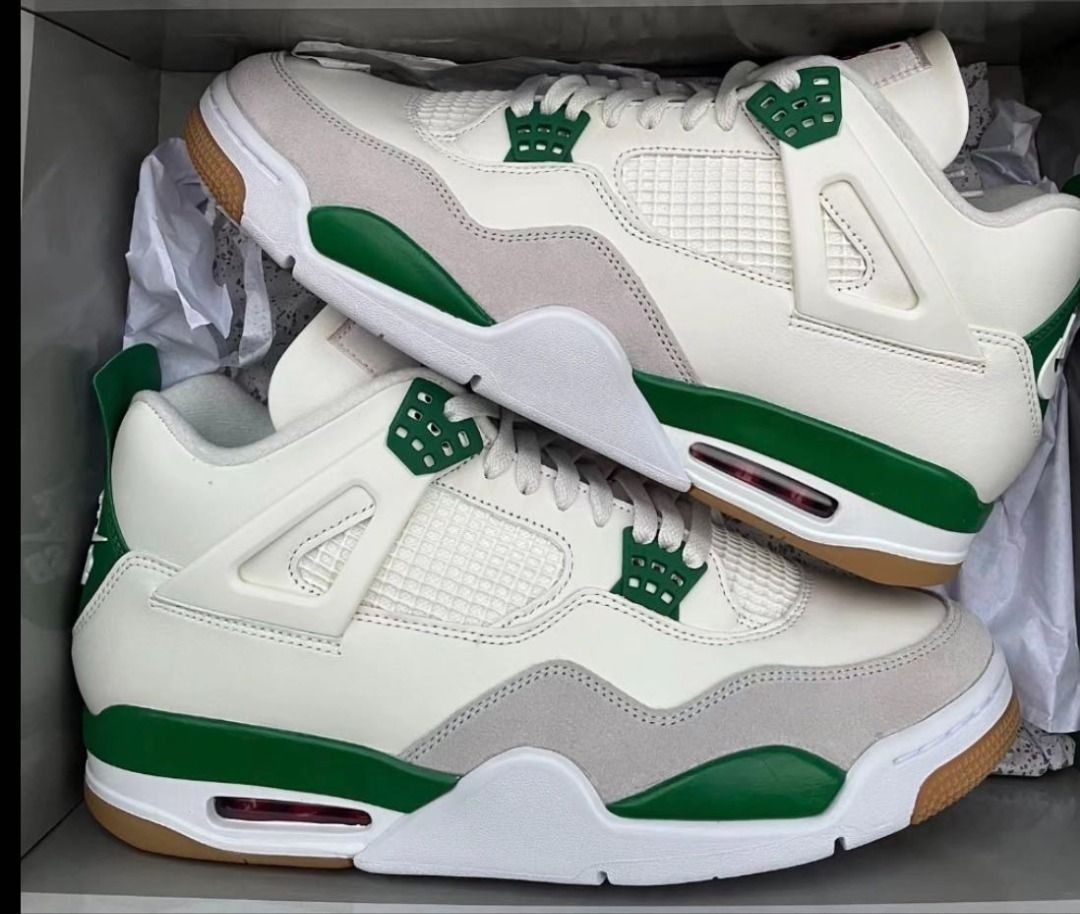 🥇原盒正品Nike SB x Jordan Air Jordan 4 Pine Green 籃球鞋, 男裝