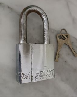 Abloy Sentry PL350 Hardened Steel Padlock w/ 2 Keys, Chrome Finish