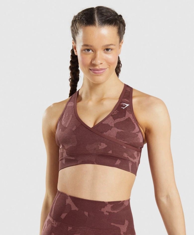 Adapt Camo Seamless Sports Bra in Cherry Red, Women's Fashion, Activewear  on Carousell