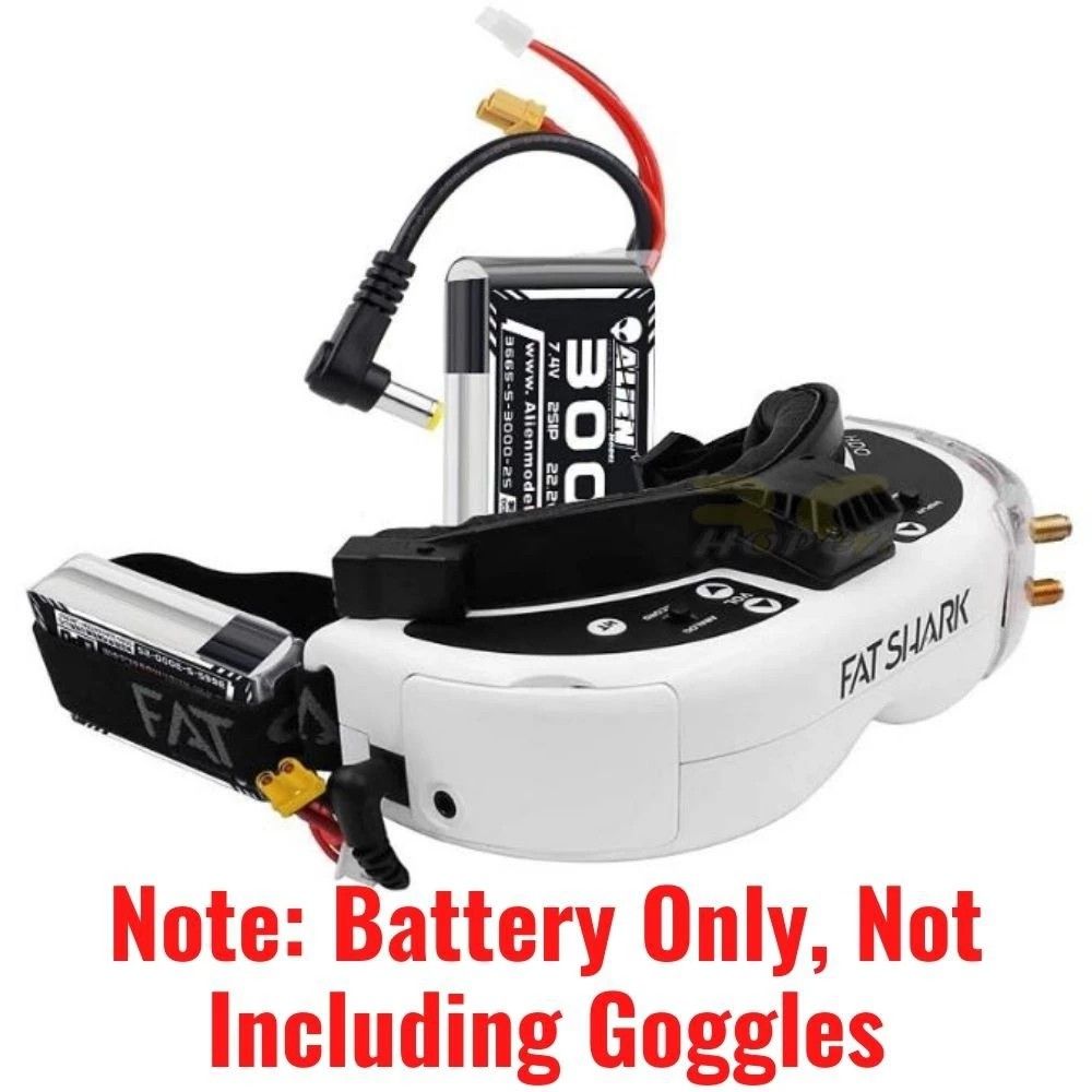 Alienmodel 2S 7.4V 3000mAh 5C Lipo Battery DC5.5 XT30 XT60 Plug Optional For Goggles FatShark DJI Skyzone AL3000 5 2S