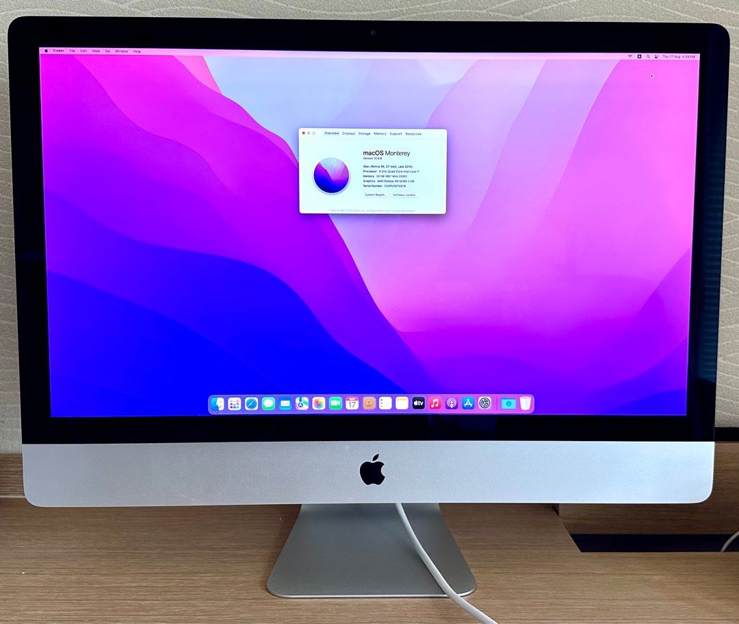 Apple蘋果iMac 5k 27吋Retina Late 2015 Intel i7 4核心2TB Fusion HDD