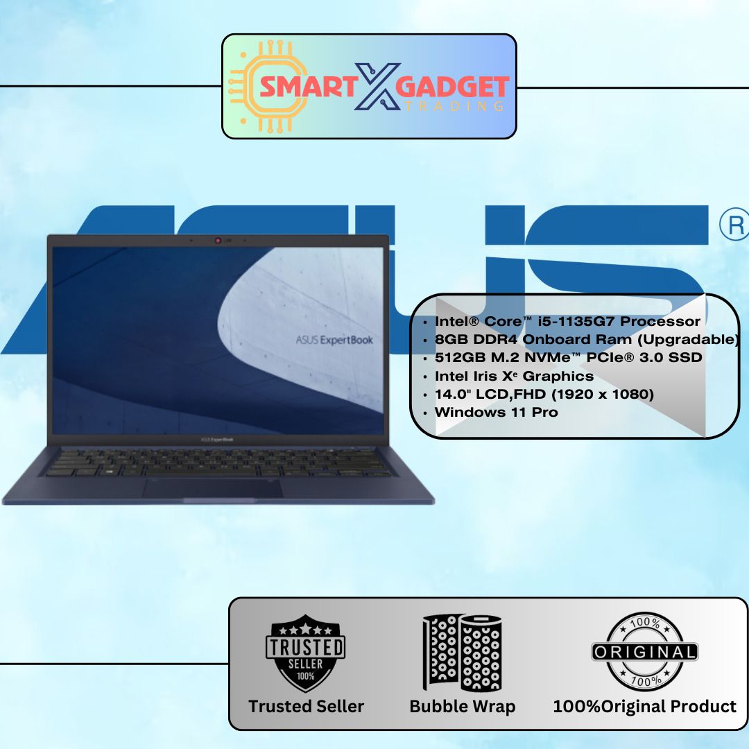 ASUS ExpertBook B1 15.6 Full HD i5-1135G7 16RAM, 512SSD Win 11