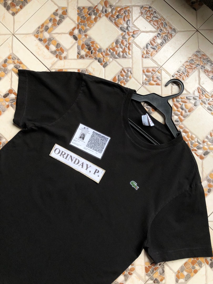 Authentic Lacoste Micro Knitted Plain Black Tshirt on Carousell