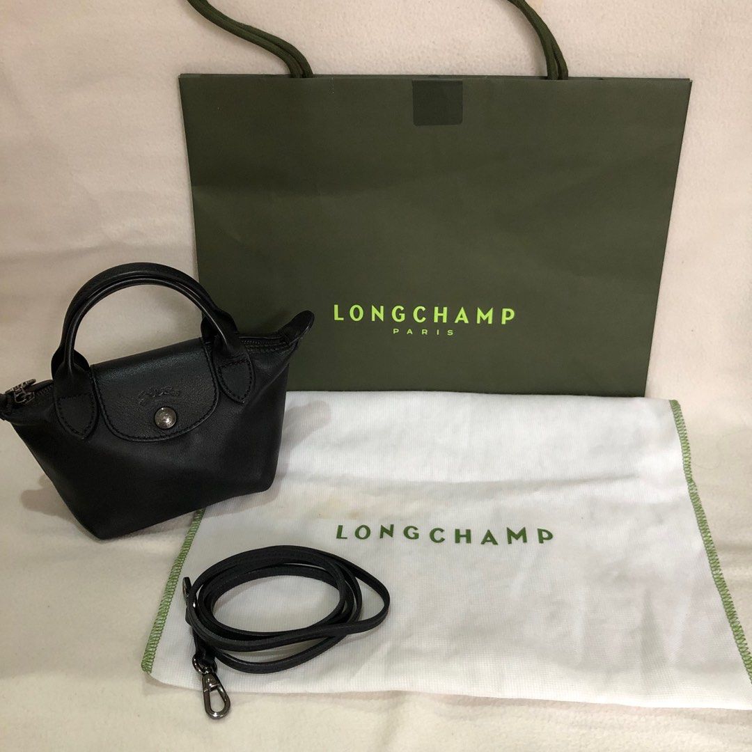 Longchamp Le Pliage Filet Black XS muat iphone promax Ready stock