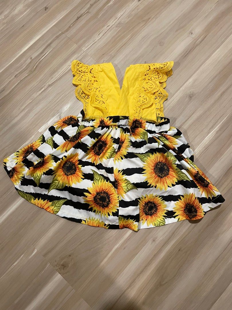 Baby girl romper dress sunflower Babies Kids Babies Kids
