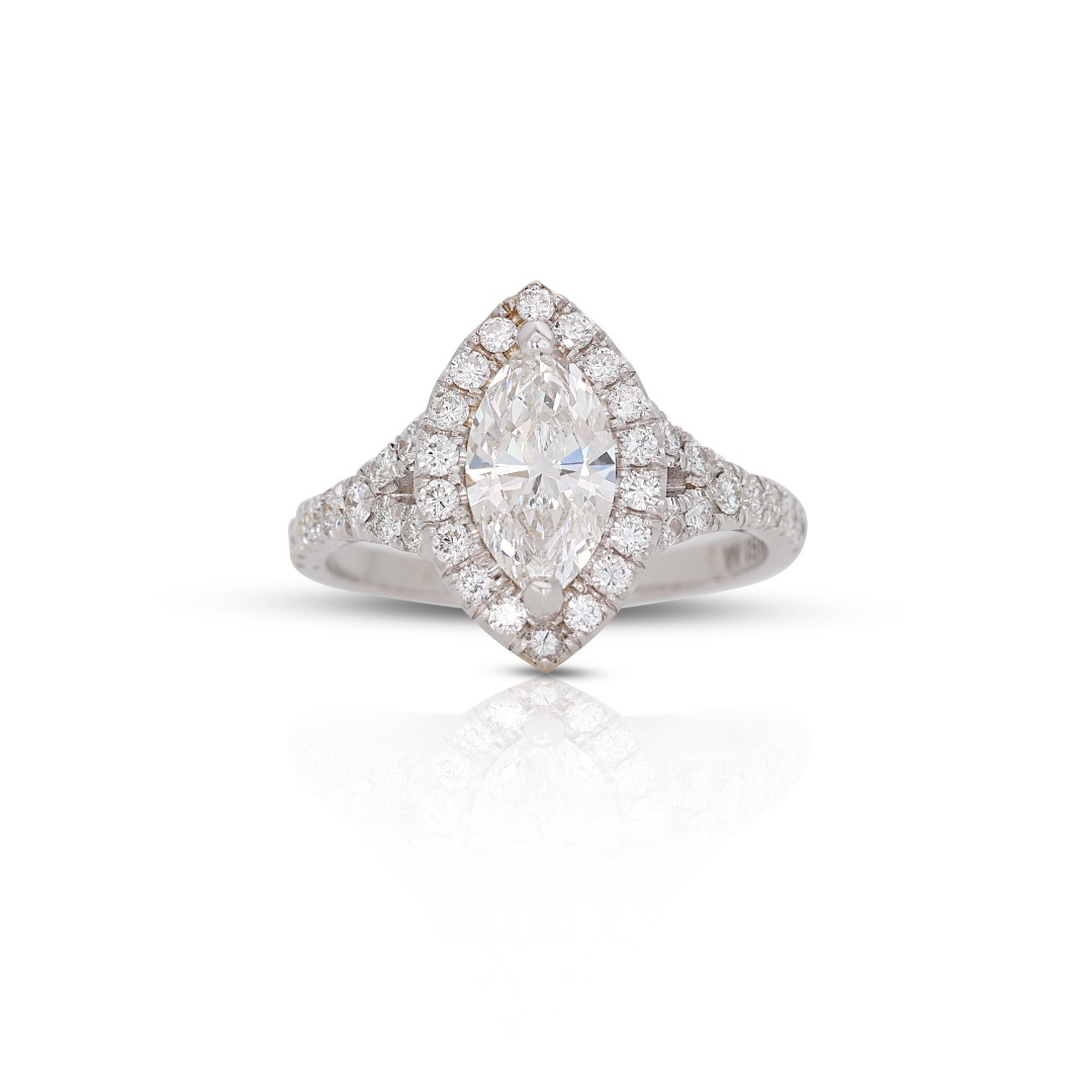 Marquise pave engagement clearance rings