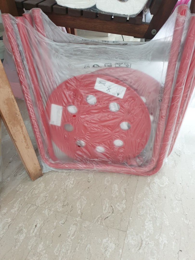 BN Ikea Red Stools, Furniture & Home Living, Furniture, Chairs on
