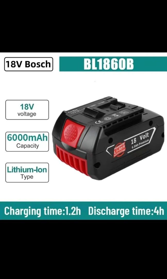 18v 6000mah Battery Bosch, Bosch 18v Power Tool Battery