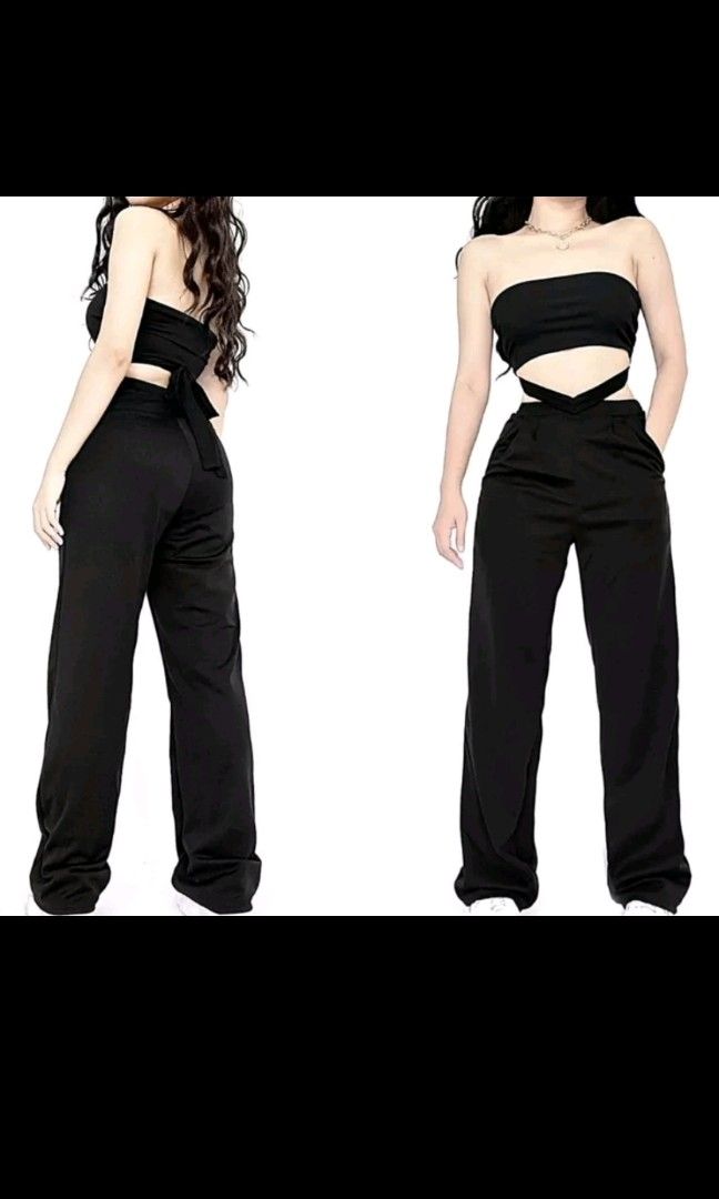 BSCO Black Tube and Pants Coordinates (Category: Sets or Coordinates) located in Quezon City. Submitted by raidmycloset.mnl (Listing ID 1249715354, Image 1). Description: Used twice only. Size: Free size (would best fit XS- Small) My measurements for reference: Height: 5'2 Bust: 32 Waist: 24 Hips: 34 ▪︎MOP: Gcash, Maya, Gotyme PBCOM ▪︎Delivery: -Standard: Gogo Express,J&T, others (pm me) -Same Day Deliv: Lalamove or Grab (you may suggest a courie