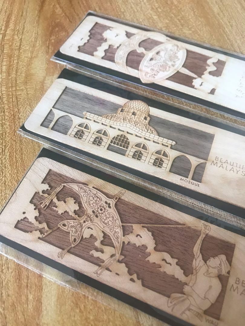 [BUNDLE] Laser Engraved Wood Veneer Bookmarks Collectibles Memorabilia