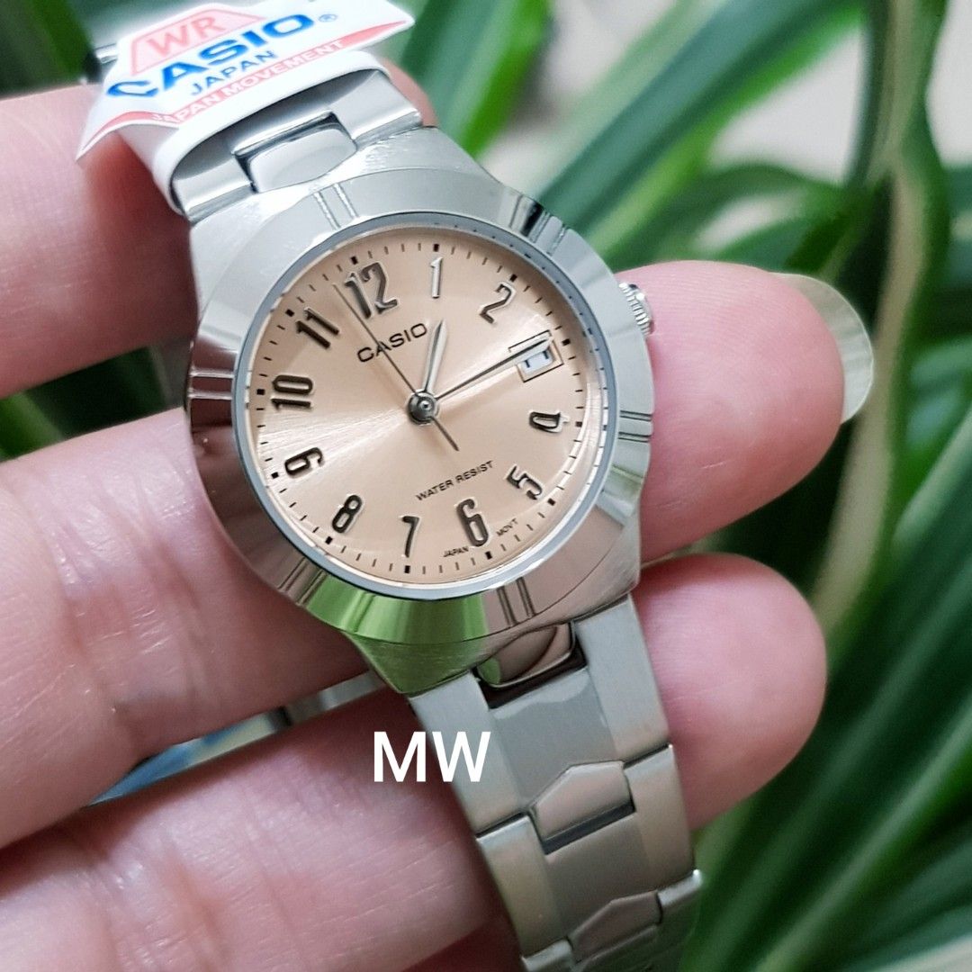 Casio ladies girls stainless steel analog quartz watch brand new ltp 1241d