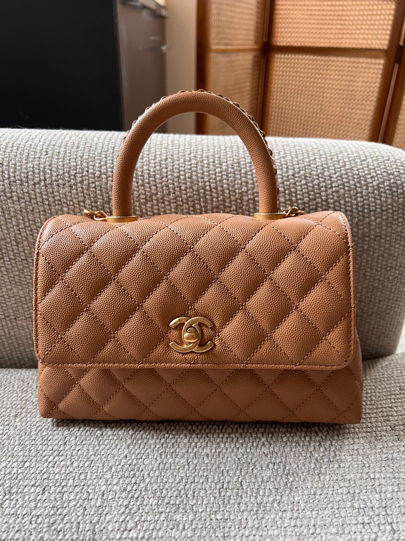 Chanel 23P Caramel Coco Handle Small in Caviar, Luxury, Bags & Wallets on  Carousell