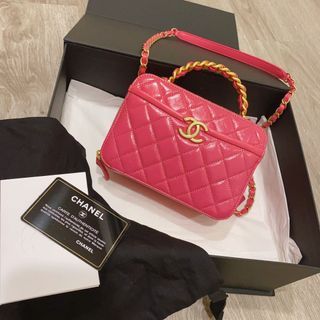 Chanel 香奈兒 芭比粉 油蠟牛皮經典款
