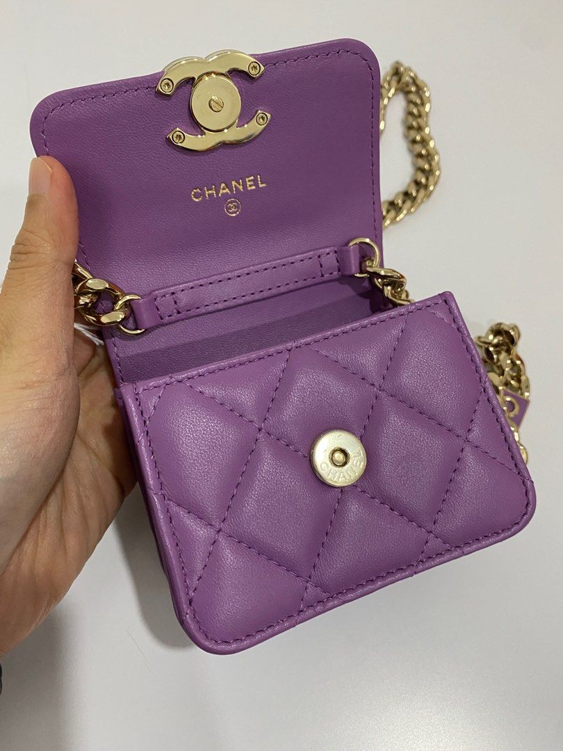 Chanel Purple Quilted Lambskin New Classic Double Flap Jumbo