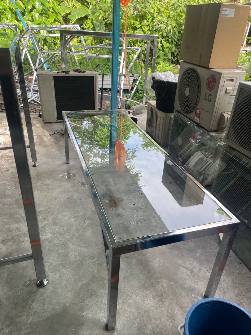 Chrome Display Rack with tempered glass, Furniture & Home Living ...