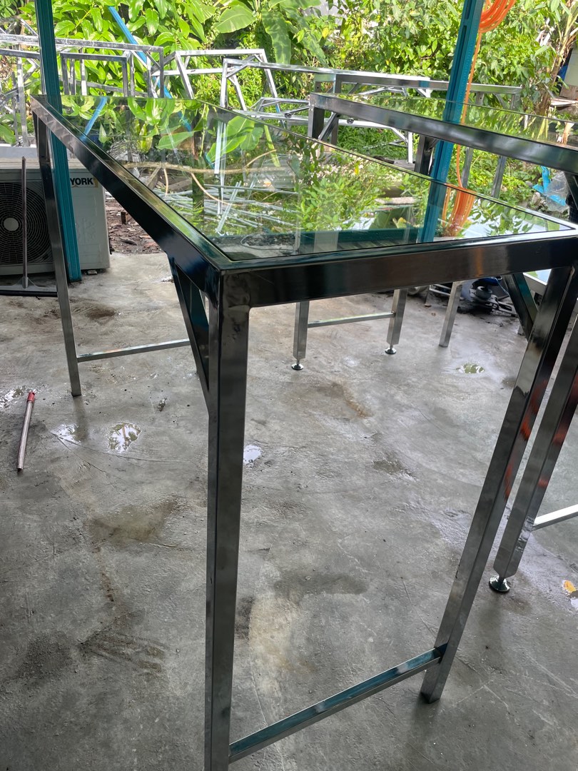 Chrome Display Rack with tempered glass, Furniture & Home Living ...