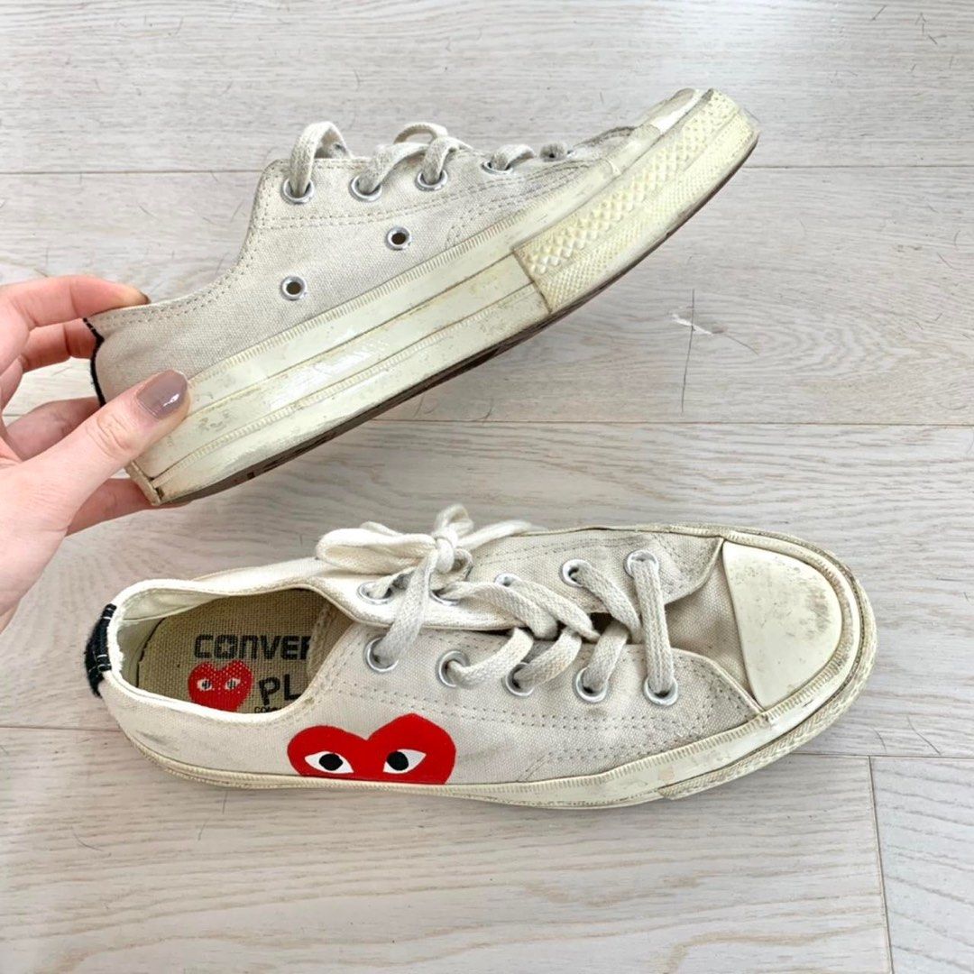 Comme des Gar ons CDG Women s White and Cream Trainers