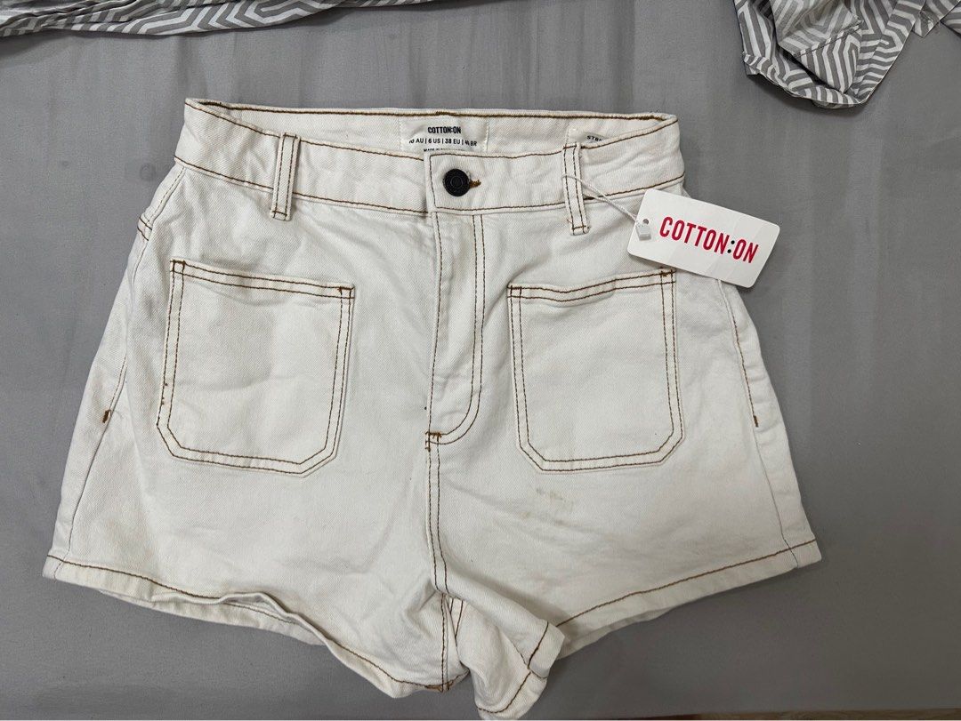 Cotton on cream denim shorts (Category: Shorts) located in Imus. Submitted by jandria (Listing ID 1249691039, Image 1). Description: Size 29-30.