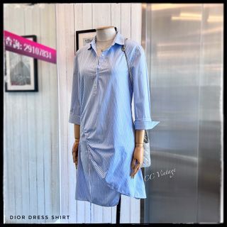 (現貨銅鑼灣店）Dior Blue striped Dress Shirt 藍白間條裙