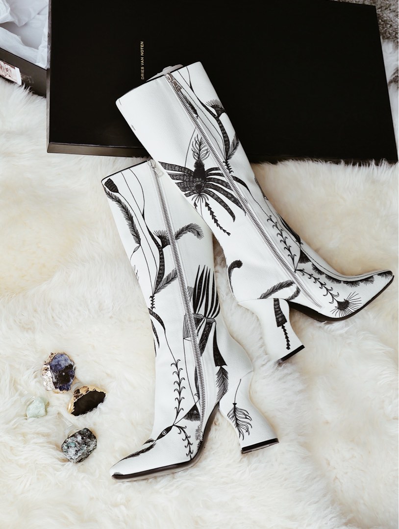 Dries van noten white hotsell boots