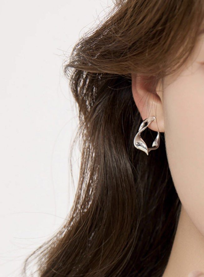 Real silver clip on earrings top
