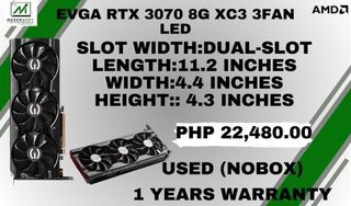 EVGA RTX 3070 8G XC3 3FAN LED