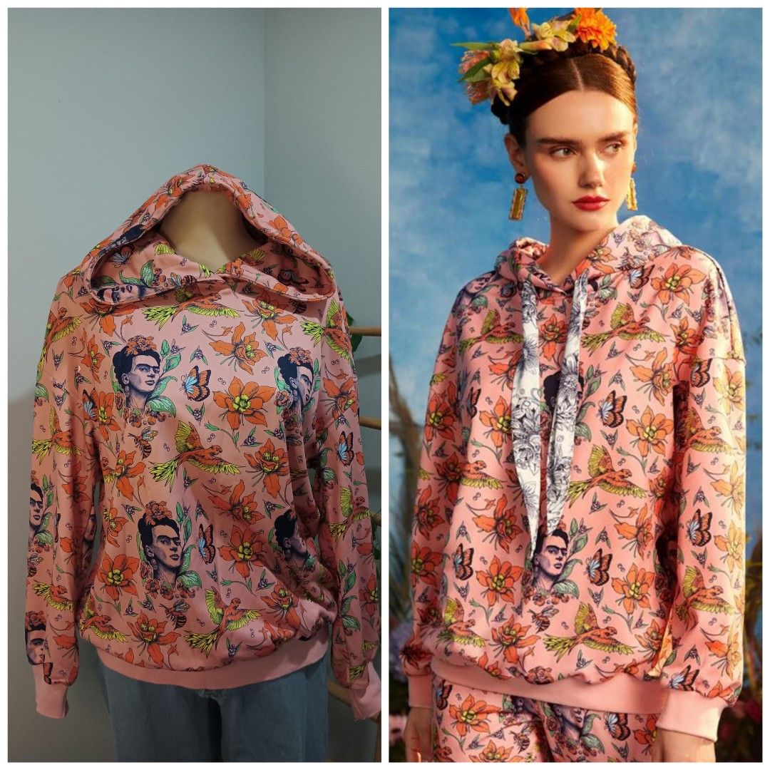 Frida Kahlo X Shein Floral Print Hoodie Jacket Collab Rare Hood Sweatshirt On Carousell 9413