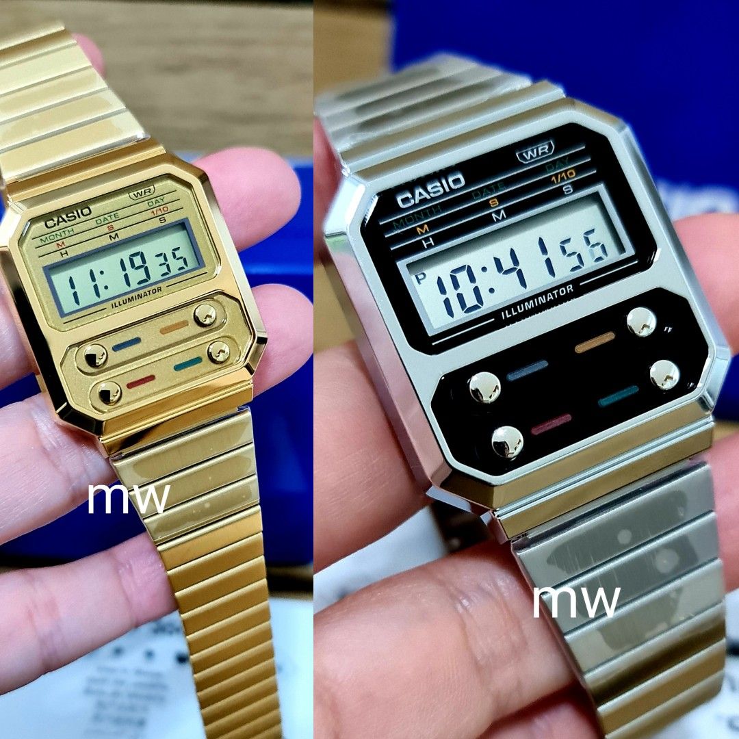 Genuine Casio Men s unisex vintage style watch a100we a100weg brand new