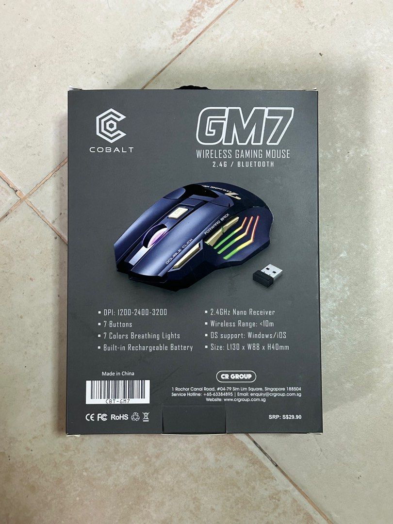 Cobalt GM7 Wireless Gaming Mouse, Computers & Tech, Parts & Accessories,  Mouse & Mousepads on Carousell