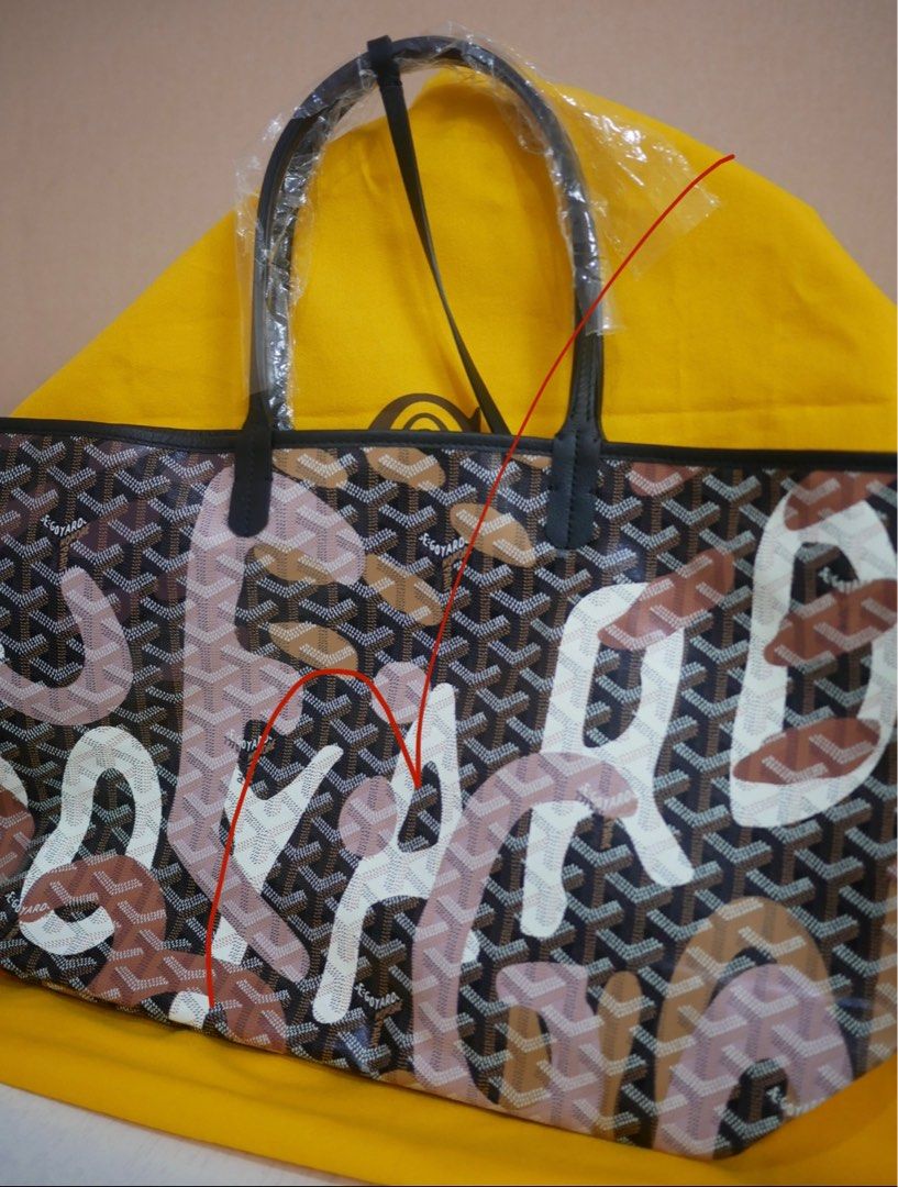 Goyard St Louis PM Tote Bag Lettres Camouflage (Black & Pink