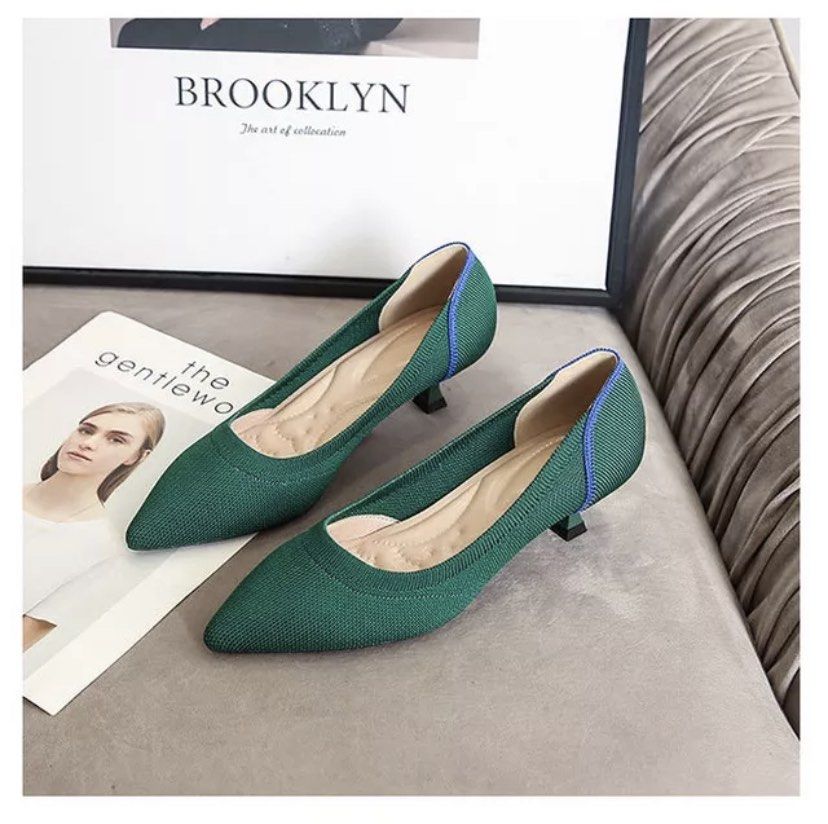 Green kitten heels discount
