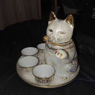 Handpainted Cat Tea Set