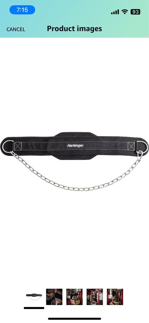 Harbinger dip belt with steel chain Sports Equipment Exercise