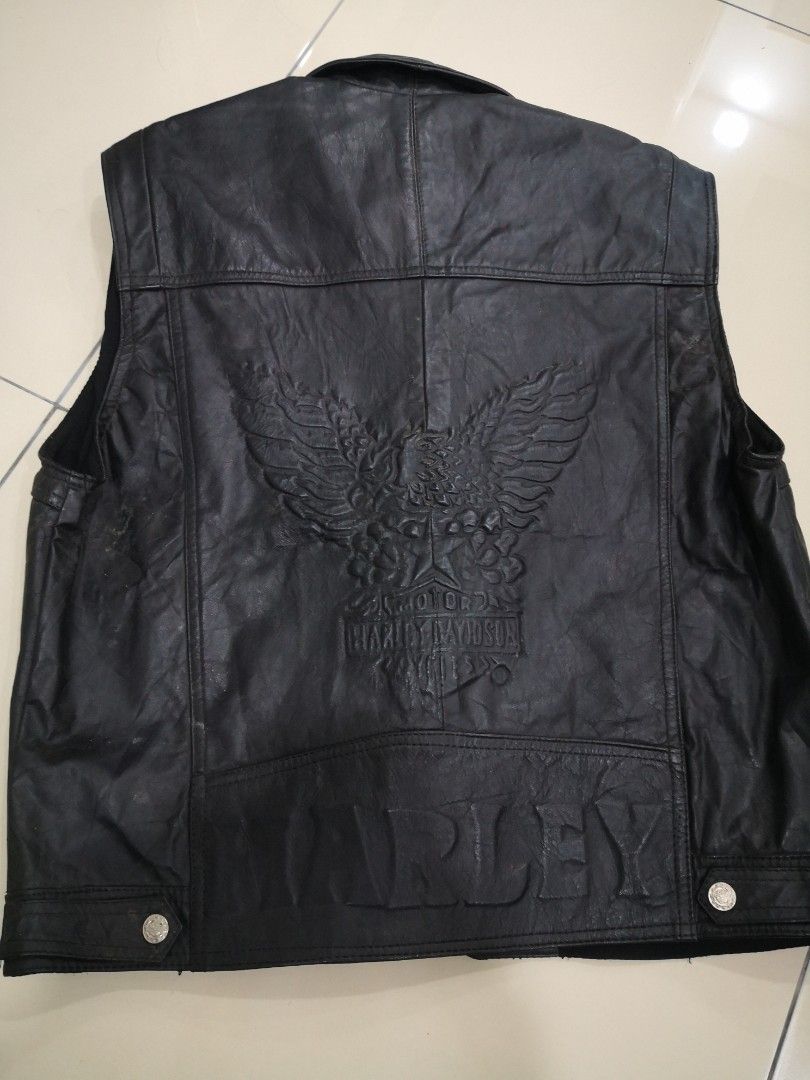 Harley davidson sleeveless leather jacket outlet