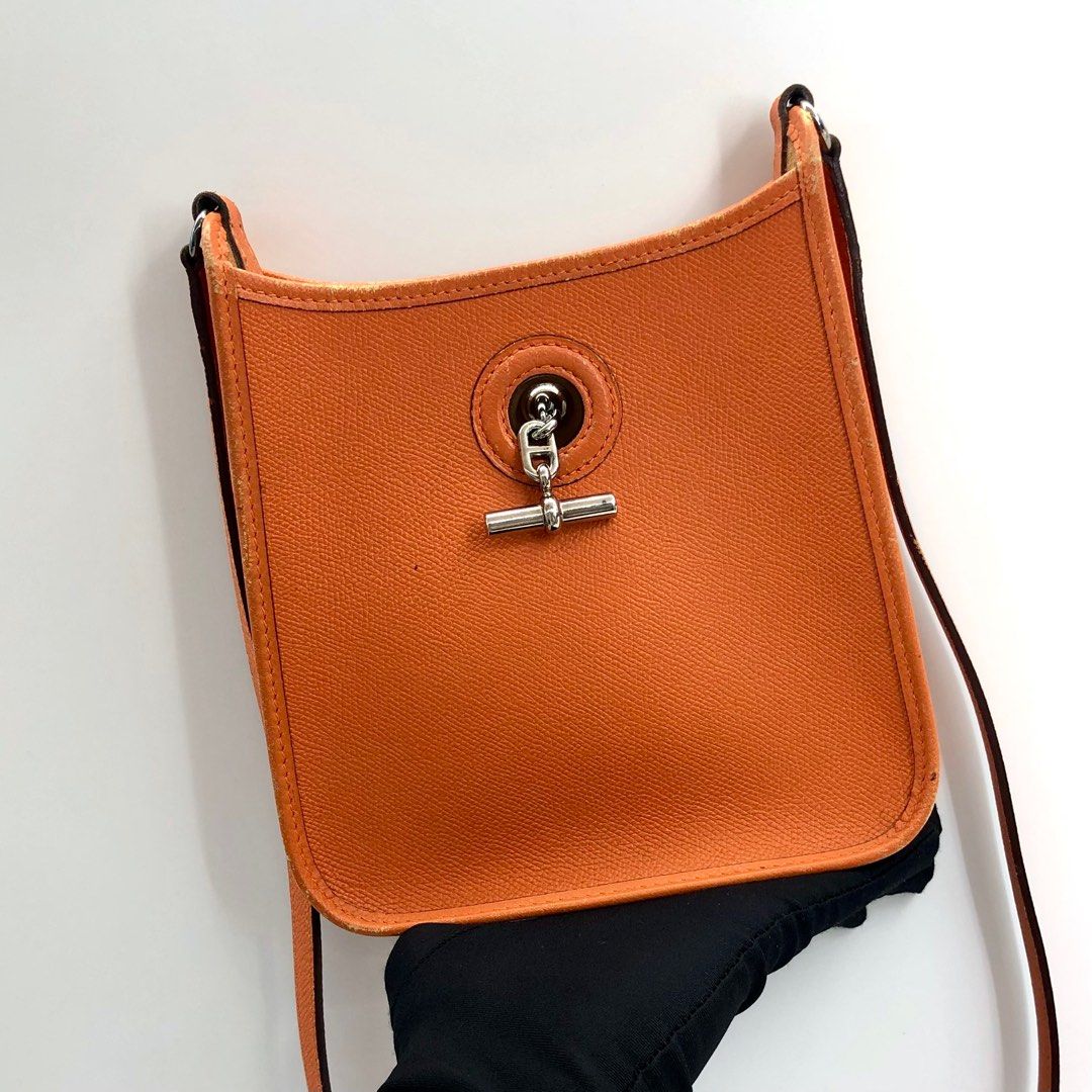 Hermes Brown Leather Vespa PM Crossbody Bag
