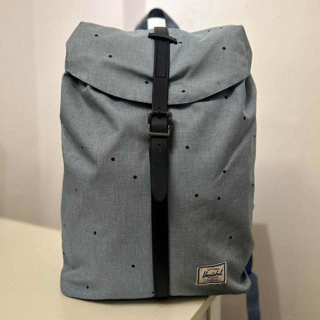 Herschel Supply Co. Post Mid Volume Womens Backpack Light Blue Polka Dots with Laptop Compartment 16L Women s Fashion Bags Wallets Backpacks on Carousell