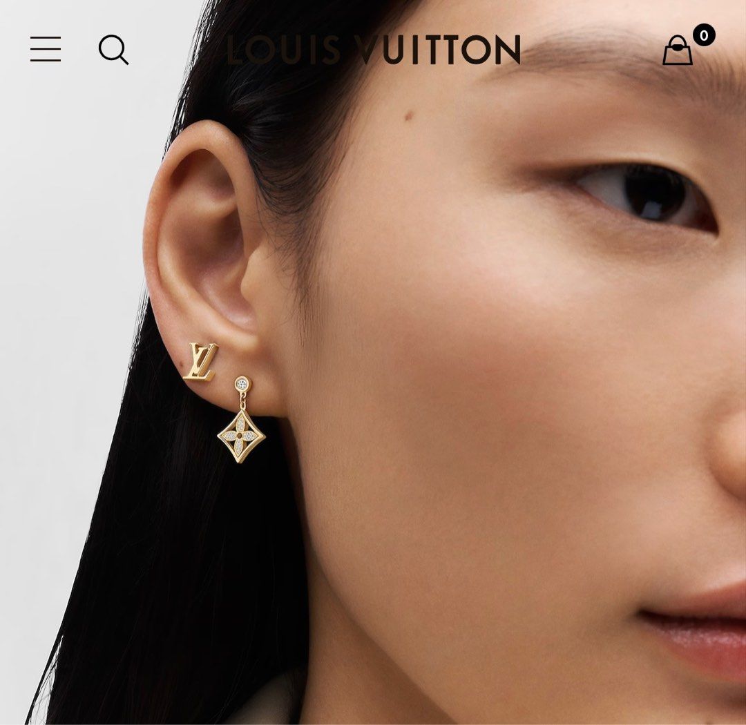 Louis Vuitton 18K Diamond Idylle Blossom Small Hoop Earring